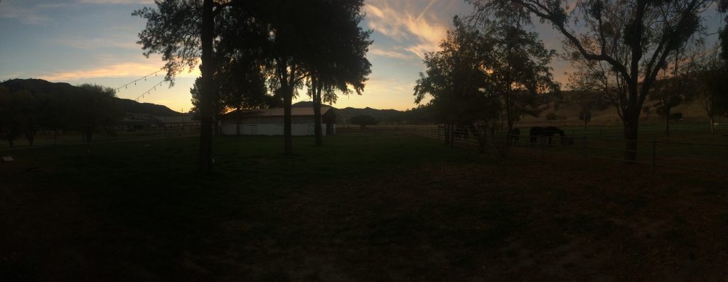 The Bar SZ ranch at sunset in Paicines, CA