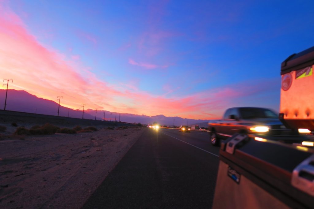 Stunning sunset on my way to Joshua Tree National Park. Camped there one night so I could go the the General George Patton museum the next day. 