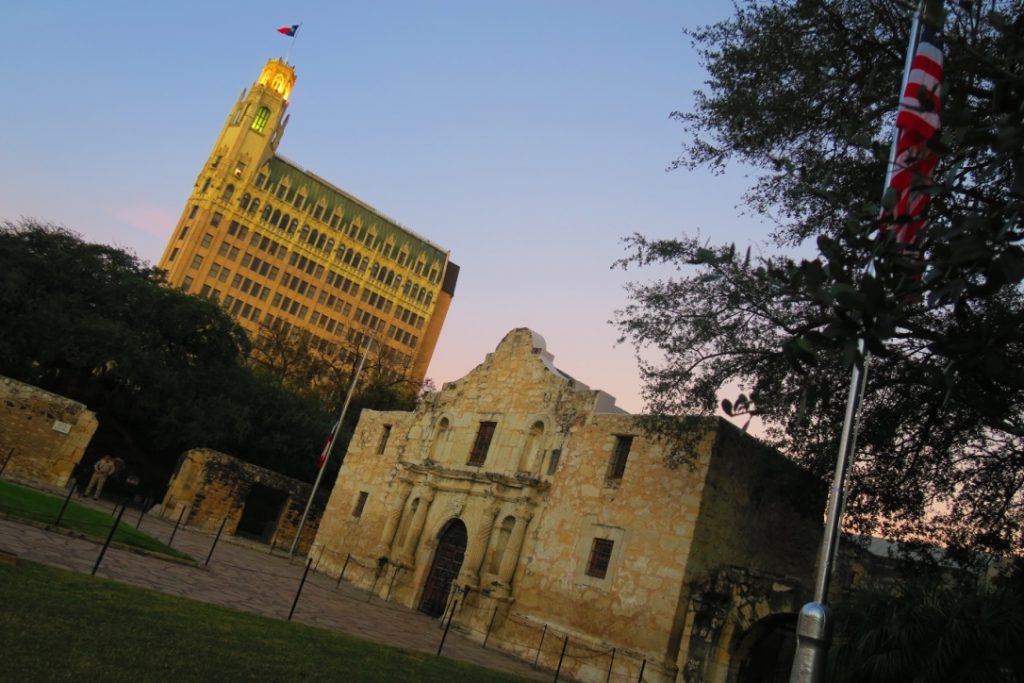 It's crazy how everything has built up around the Alamo in San Antonio, TX. The stark contrast is pretty bizarre.